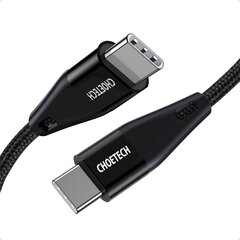 USB-кабель для зарядки и передачи данных Choetech USB Type C - Power Delivery 60W 5A, 2 м, черный (XCC-1003) цена и информация | Кабели для телефонов | pigu.lt