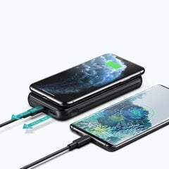 Блок питания Choetech 10000мАч 18Вт Quick Charge Power Delivery USB / USB Type C / беспроводное зарядное устройство Qi 10Вт, черное (B650) цена и информация | Зарядные устройства Power bank | pigu.lt