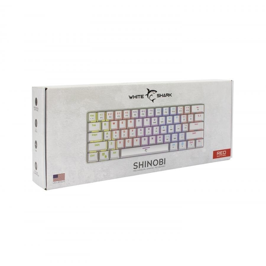 White Shark SHINOBI-W-US-RED.SW kaina ir informacija | Klaviatūros | pigu.lt