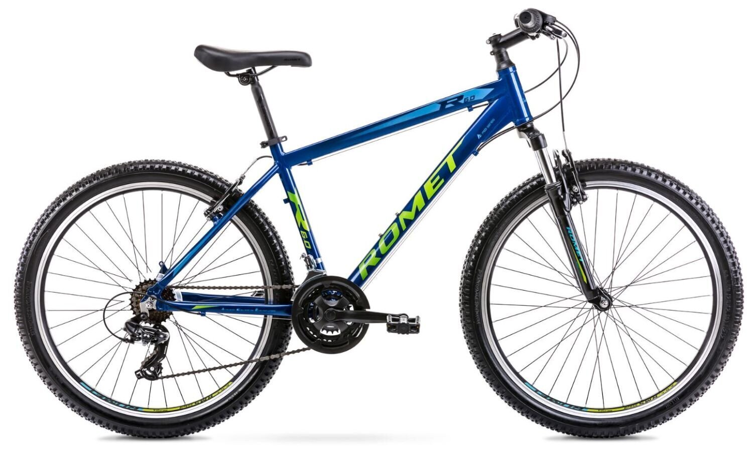 Kalnų dviratis Romet Rambler R6.0 26" 2022, mėlynas/geltonas kaina ir informacija | Dviračiai | pigu.lt
