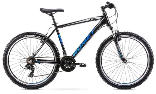 Kalnų dviratis Romet Rambler R6.1 26" 2022, juodas/mėlynas kaina ir informacija | Dviračiai | pigu.lt