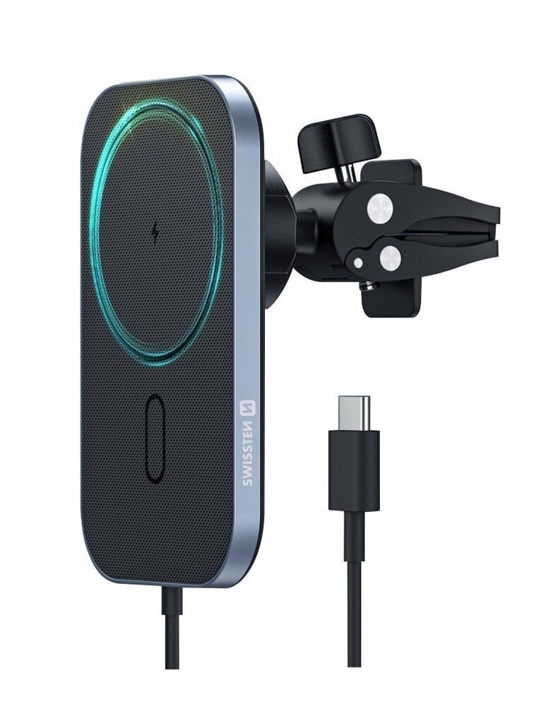 Swissten Mafsafe Air Vent Car Holder With 15W Wireless Charging Black kaina ir informacija | Telefono laikikliai | pigu.lt