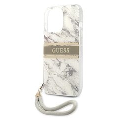 Guess GUHCP13LKMABGR Marble Strap Back Case for Apple iPhone 13 / 13 Pro Grey kaina ir informacija | Telefono dėklai | pigu.lt