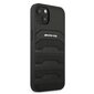 AMG AMHCP13MGSEBK Leather Debossed Lines Back Case For Apple iPhone 13 Black kaina ir informacija | Telefono dėklai | pigu.lt