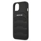 AMG AMHCP13MGSEBK Leather Debossed Lines Back Case For Apple iPhone 13 Black kaina ir informacija | Telefono dėklai | pigu.lt