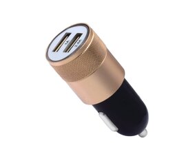 Goodbuy M-06 алюминиевое автомобильное зарядное устройство 2x USB / 2.4A золото цена и информация | Зарядные устройства для телефонов | pigu.lt