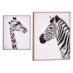 Paveikslas Zebra - Giraffe Bukas MDF (2 x 51 x 41 cm) kaina ir informacija | Reprodukcijos, paveikslai | pigu.lt