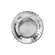 Тарелка серебряная, 18см (1 шт. / 6 шт.) цена и информация | Праздничная одноразовая посуда | pigu.lt