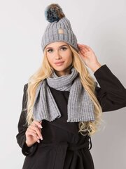 серый зимний комплект из шапки и шарфа rubby rue paris цена и информация | Женские шапки | pigu.lt