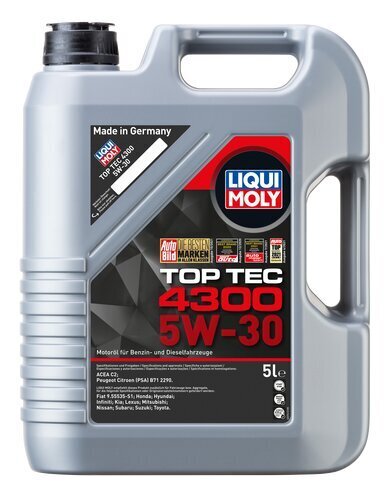 Liqui Moly TOP TEC 4300 5W-30 variklio alyva, 5L цена и информация | Variklinės alyvos | pigu.lt