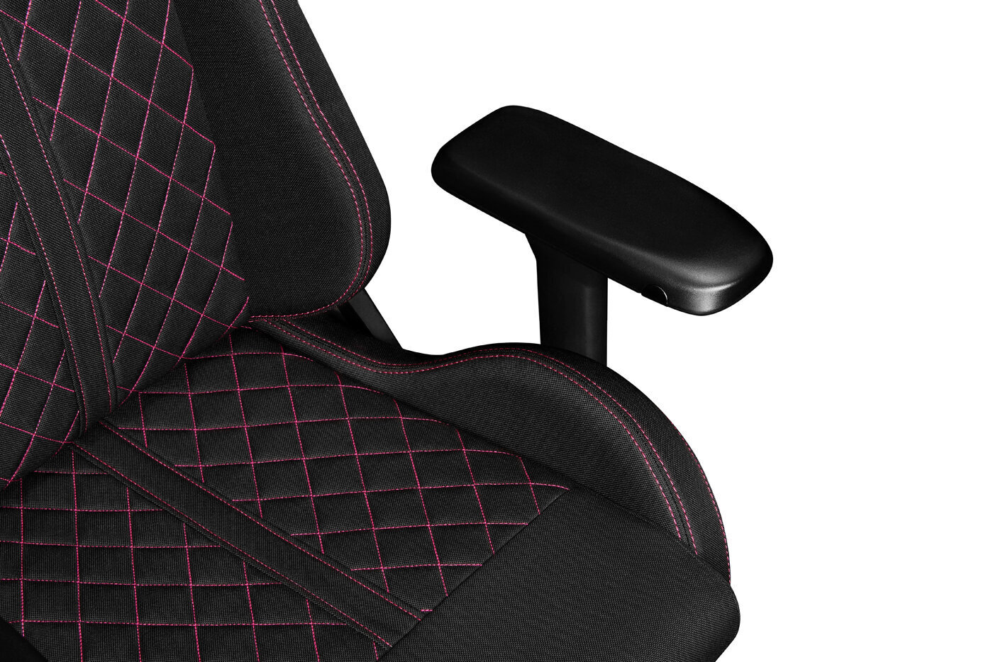 Kompiuterio kėdė Yumisu 2050 žaidėjams, medžiaginis apmušalas, juodos ir rožinės spalvos kaina ir informacija | Biuro kėdės | pigu.lt