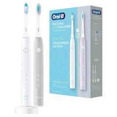 Braun Oral-B OralB Toothbrush Pulsonic Slim Clean 2900 with 2nd handle white grey (305354) цена и информация | Электрические зубные щетки | pigu.lt