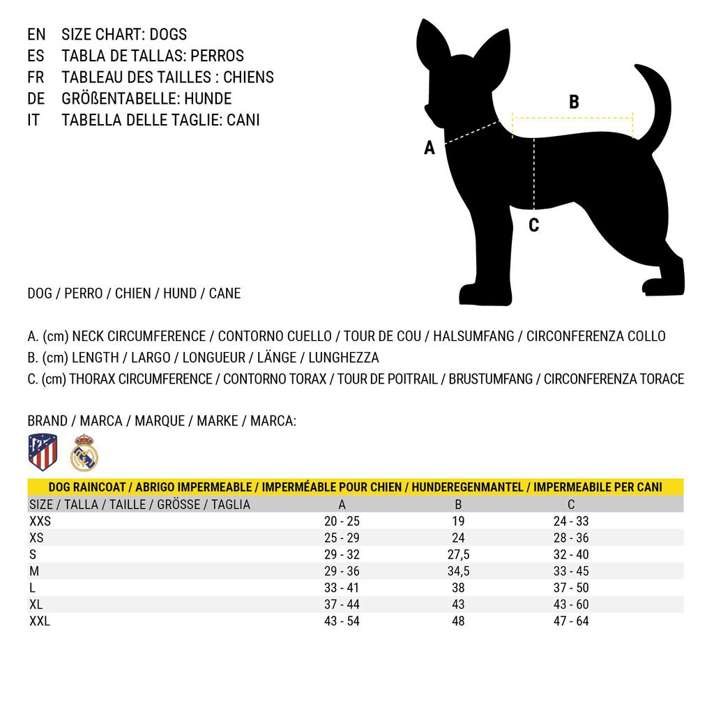 Neperšlampamas šuns švarkas Real Madrid C.F. цена и информация | Drabužiai šunims | pigu.lt