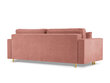 Sofa Cosmopolitan Design Fano, rožinės/auksinės spalvos kaina ir informacija | Sofos | pigu.lt