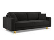 Sofa Cosmopolitan Design Fano, juodos/auksinės spalvos kaina ir informacija | Sofos | pigu.lt