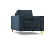Fotelis Cosmopolitan Design Fano, tamsiai mėlynos/auksinės spalvos kaina ir informacija | Svetainės foteliai | pigu.lt