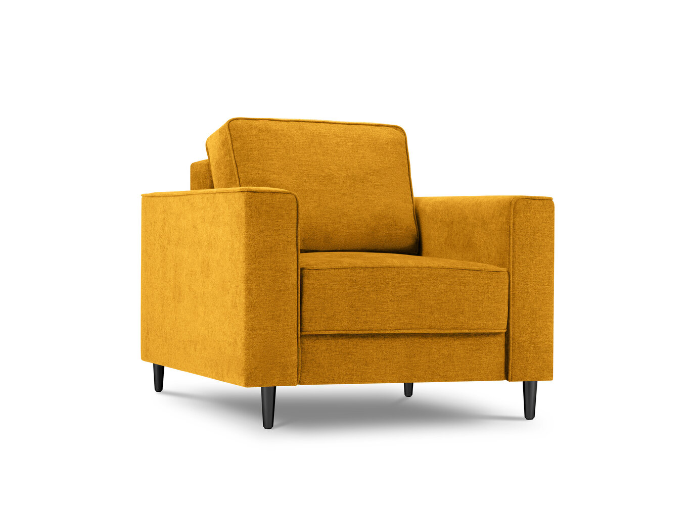 Fotelis Cosmopolitan Design Fano, geltonas/juodas kaina ir informacija | Svetainės foteliai | pigu.lt