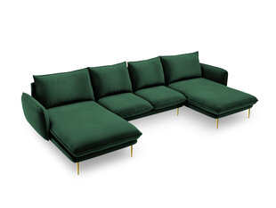 Мягкий уголок Cosmopolitan Design Vienna 6S, темно-зеленый/золотой цена и информация | Угловые диваны | pigu.lt