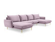 Minkštas kampas Cosmopolitan Design Vienna 6S, violetinis/auksinės spalvos цена и информация | Minkšti kampai | pigu.lt