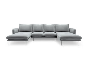 Мягкий уголок Cosmopolitan Design Vienna 6S, светло-серый/черный цена и информация | Угловые диваны | pigu.lt
