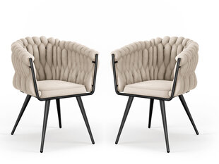 2-jų kėdžių komplektas Cosmopolitan Design Shirley, smėlio spalvos kaina ir informacija | Virtuvės ir valgomojo kėdės | pigu.lt