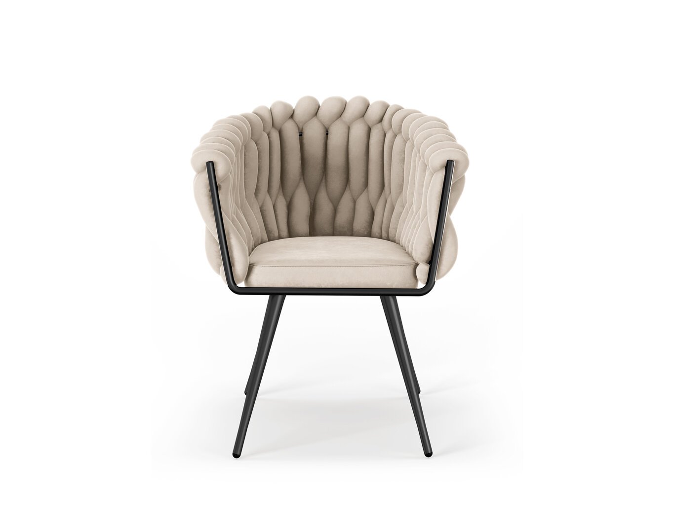 2-jų kėdžių komplektas Cosmopolitan Design Shirley, smėlio spalvos kaina ir informacija | Virtuvės ir valgomojo kėdės | pigu.lt