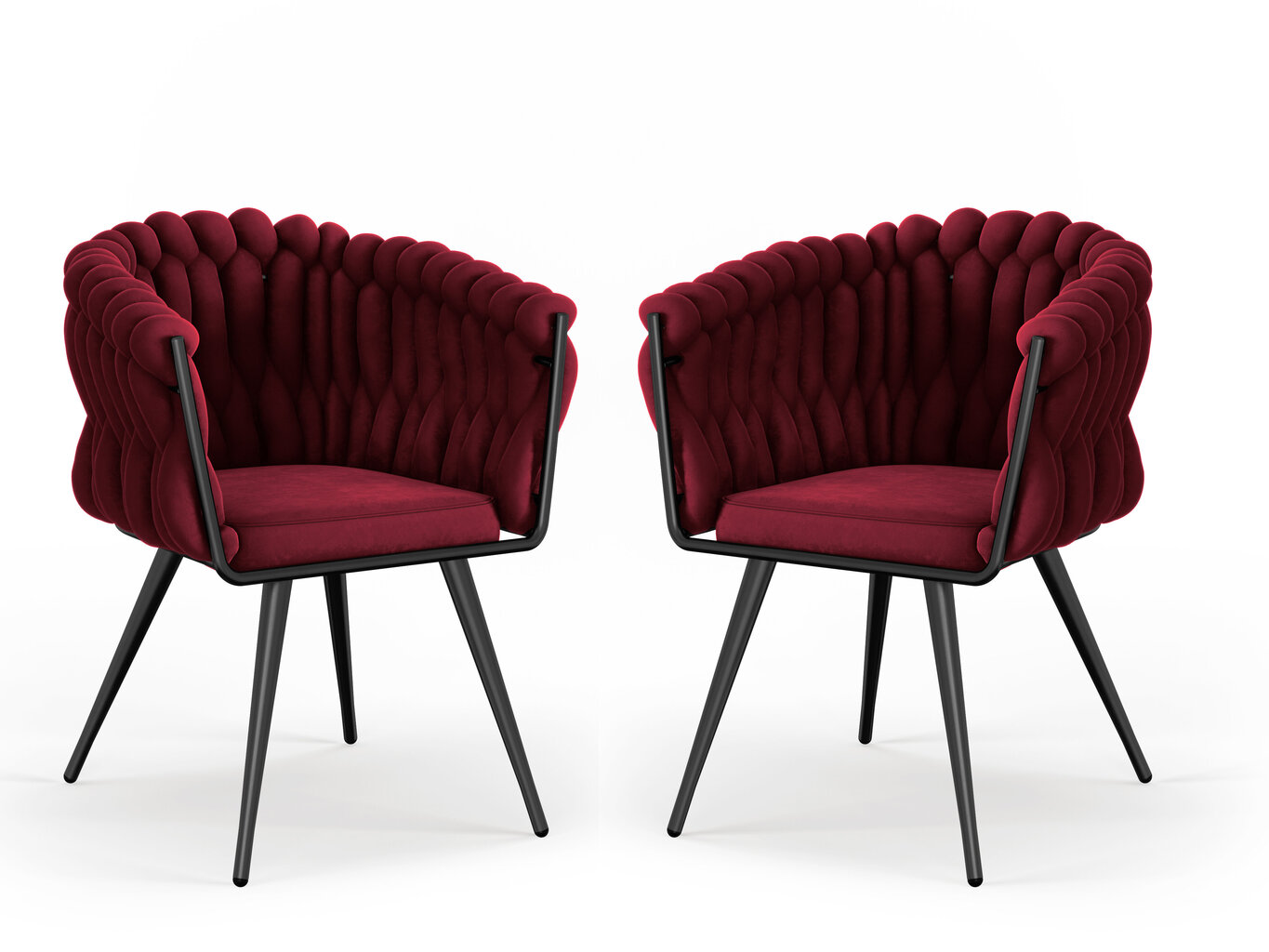 2-jų kėdžių komplektas Cosmopolitan Design Shirley, raudonas kaina ir informacija | Virtuvės ir valgomojo kėdės | pigu.lt