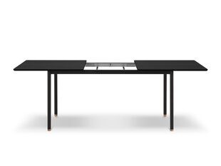 Išskleidžiamas stalas Interieurs86 Louis 120x80 cm, juodas kaina ir informacija | Virtuvės ir valgomojo stalai, staliukai | pigu.lt