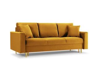 Trivietė sofa Mazzini Sofas Cartadera, geltona/auksinės spalvos kaina ir informacija | Sofos | pigu.lt