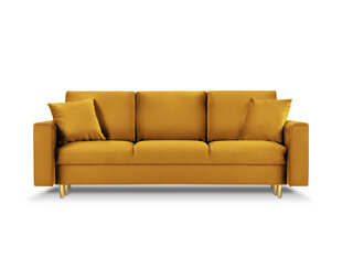 Trivietė sofa Mazzini Sofas Cartadera, geltona/auksinės spalvos kaina ir informacija | Sofos | pigu.lt
