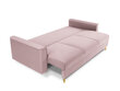 Trivietė sofa Mazzini Sofas Cartadera, rožinė/auksinės spalvos kaina ir informacija | Sofos | pigu.lt
