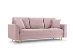 Trivietė sofa Mazzini Sofas Cartadera, rožinė/auksinės spalvos
