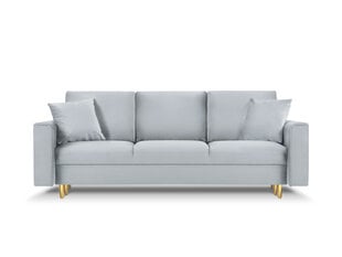 Трехместный диван Mazzini Sofas Cartadera, голубой/золотистый цена и информация | Диваны | pigu.lt
