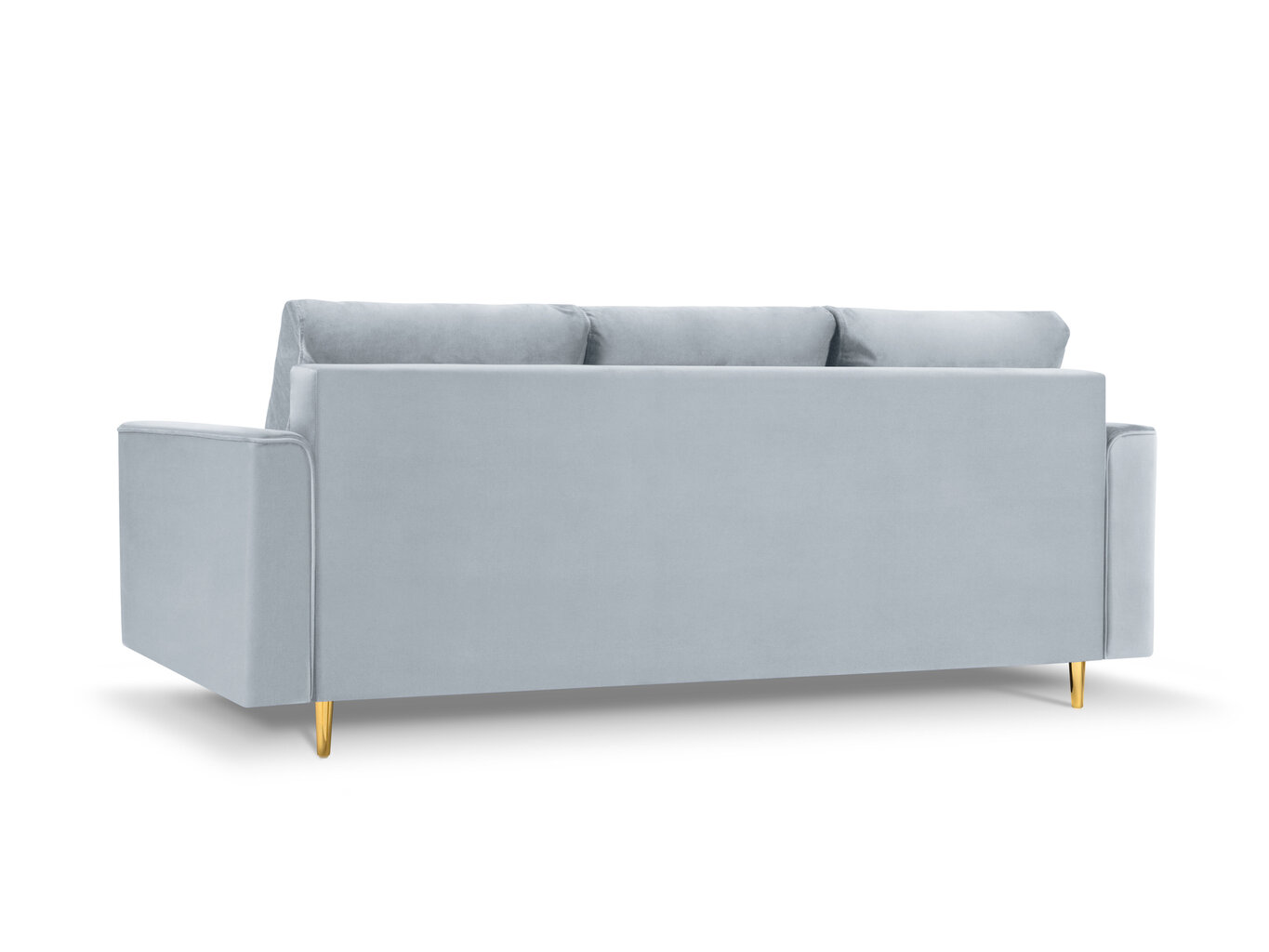 Trivietė sofa Mazzini Sofas Cartadera, šviesiai mėlyna/auksinės spalvos kaina ir informacija | Sofos | pigu.lt