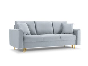 Трехместный диван Mazzini Sofas Cartadera, голубой/золотистый цена и информация | Диваны | pigu.lt
