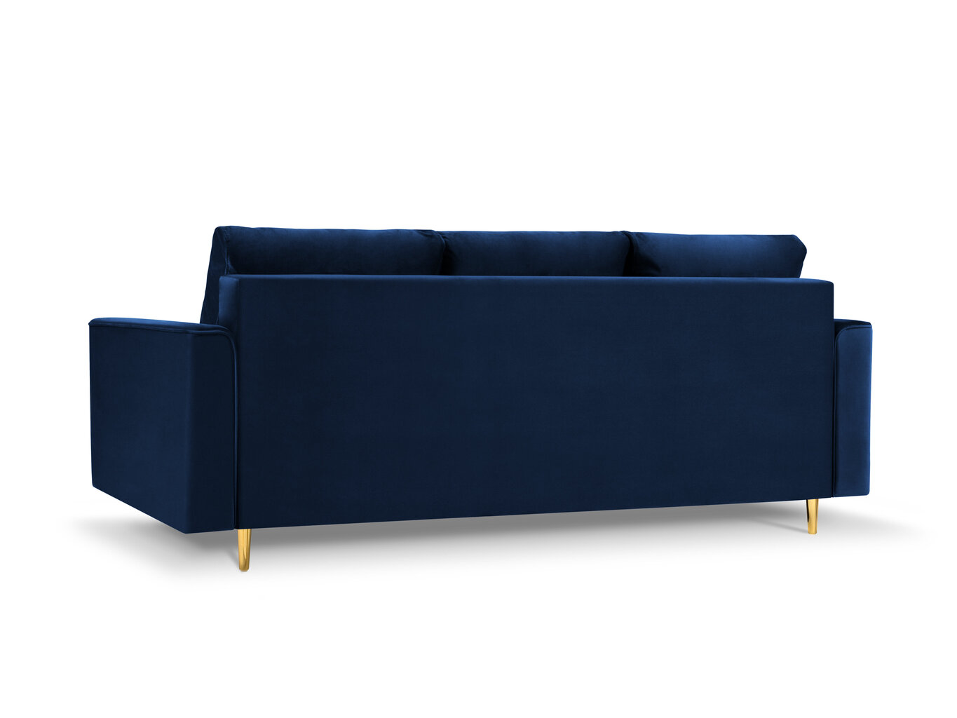 Trivietė sofa Mazzini Sofas Cartadera, mėlyna/auksinės spalvos kaina ir informacija | Sofos | pigu.lt