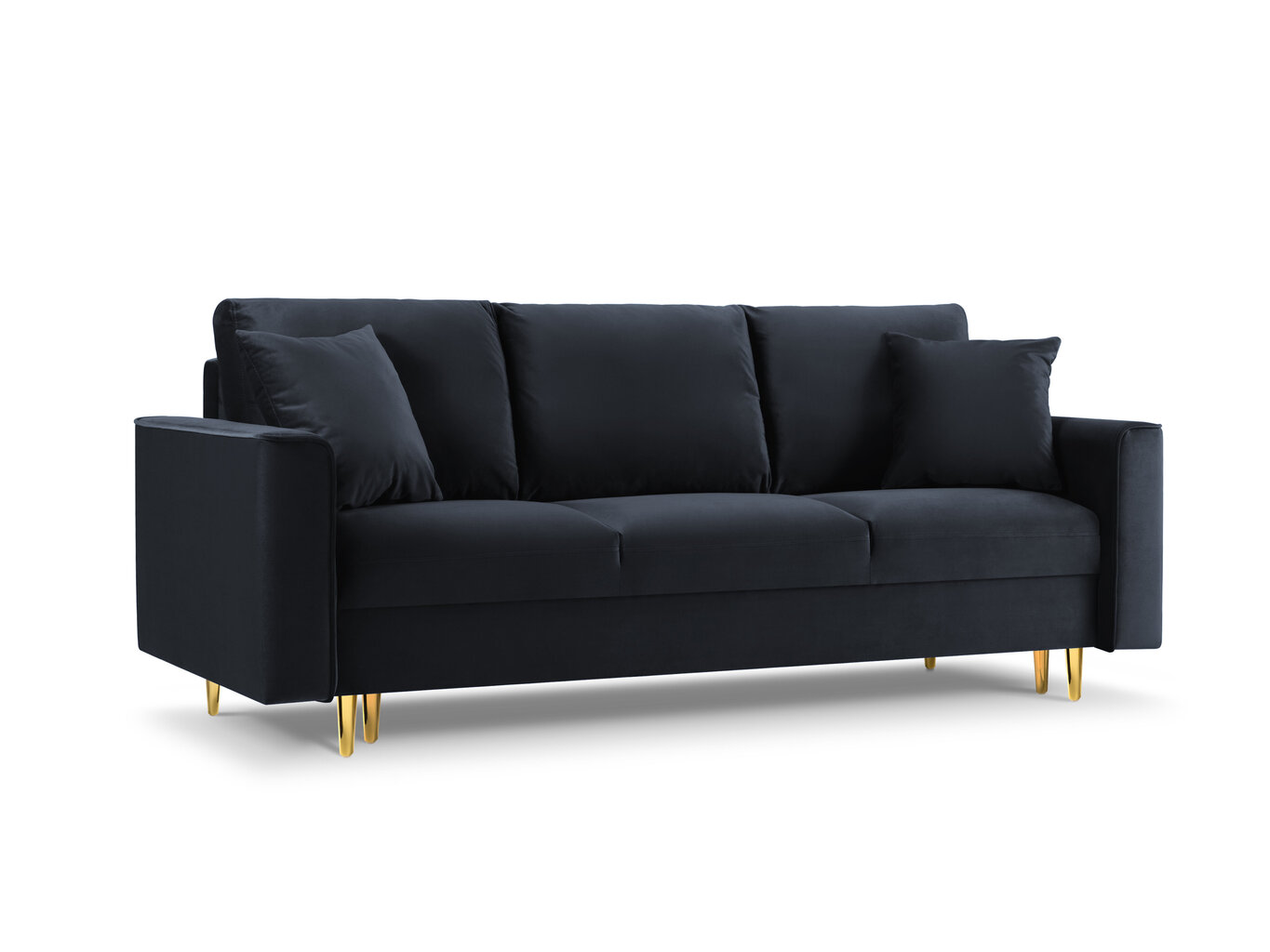 Trivietė sofa Mazzini Sofas Cartadera, tamsiai mėlyna/auksinės spalvos kaina ir informacija | Sofos | pigu.lt