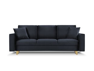 Trivietė sofa Mazzini Sofas Cartadera, tamsiai mėlyna/auksinės spalvos kaina ir informacija | Sofos | pigu.lt