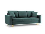 Trivietė sofa Mazzini Sofas Cartadera, žalia/auksinės spalvos