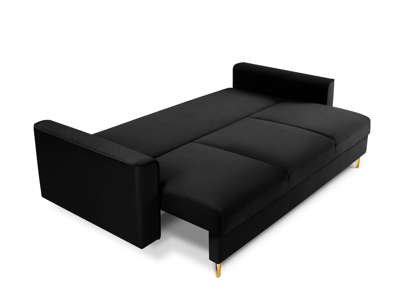 Trivietė sofa Mazzini Sofas Cartadera, juoda/auksinės spalvos kaina ir informacija | Sofos | pigu.lt