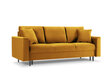 Trivietė sofa Mazzini Sofas Cartadera, geltona/juoda kaina ir informacija | Sofos | pigu.lt