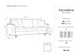Trivietė sofa Mazzini Sofas Cartadera, šviesiai pilka/juoda kaina ir informacija | Sofos | pigu.lt