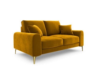 Dvivietė sofa Mazzini Sofas Madara, veliūras, geltona/auksinės spalvos kaina ir informacija | Sofos | pigu.lt