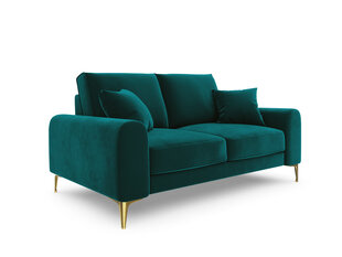 Двухместный диван Mazzini Sofas Madara, велюр, светло-зеленый/золотой цена и информация | Диваны | pigu.lt