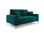 Dvivietė sofa Mazzini Sofas Madara, veliūras, šviesiai žalia/auksinės spalvos