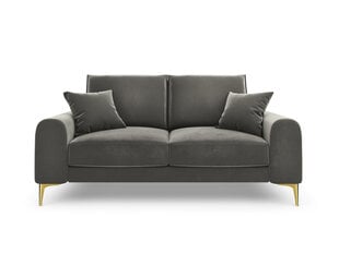 Dvivietė sofa Mazzini Sofas Madara, veliūras, šviesiai pilka/auksinės spalvos kaina ir informacija | Sofos | pigu.lt