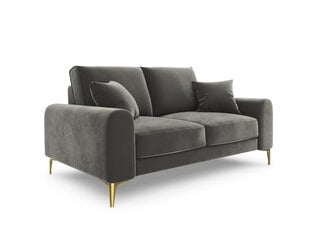 Dvivietė sofa Mazzini Sofas Madara, veliūras, šviesiai pilka/auksinės spalvos kaina ir informacija | Sofos | pigu.lt