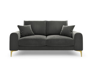 Dvivietė sofa Mazzini Sofas Madara, veliūras, tamsiai pilka/auksinės spalvos kaina ir informacija | Sofos | pigu.lt
