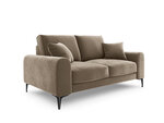 Dvivietė sofa Mazzini Sofas Madara, veliūras, smėlio spalvos/juoda