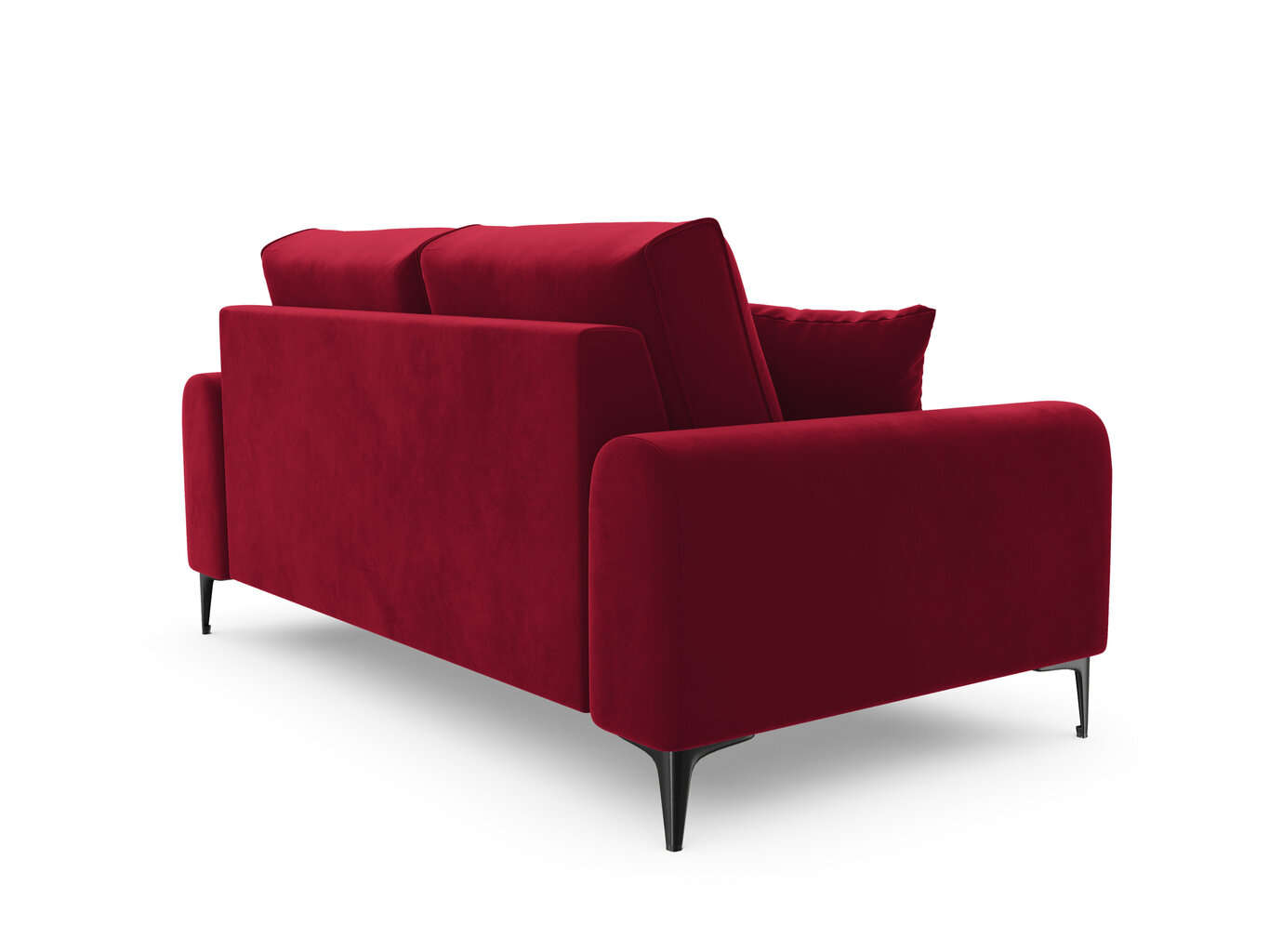 Dvivietė sofa Mazzini Sofas Madara, veliūras, raudona/juoda kaina ir informacija | Sofos | pigu.lt